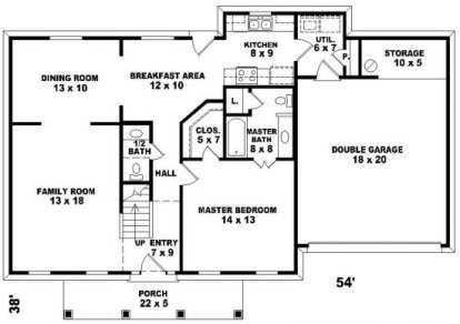 First Floor for House Plan #053-00124