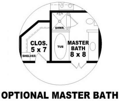 Optional Master Bath for House Plan #053-00124