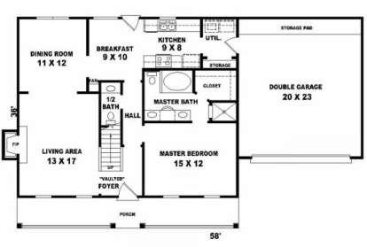 First Floor for House Plan #053-00125