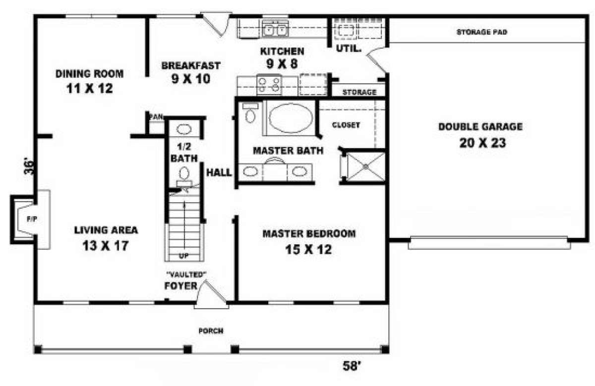 First Floor for House Plan #053-00126