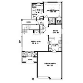 First Floor for House Plan #053-00127