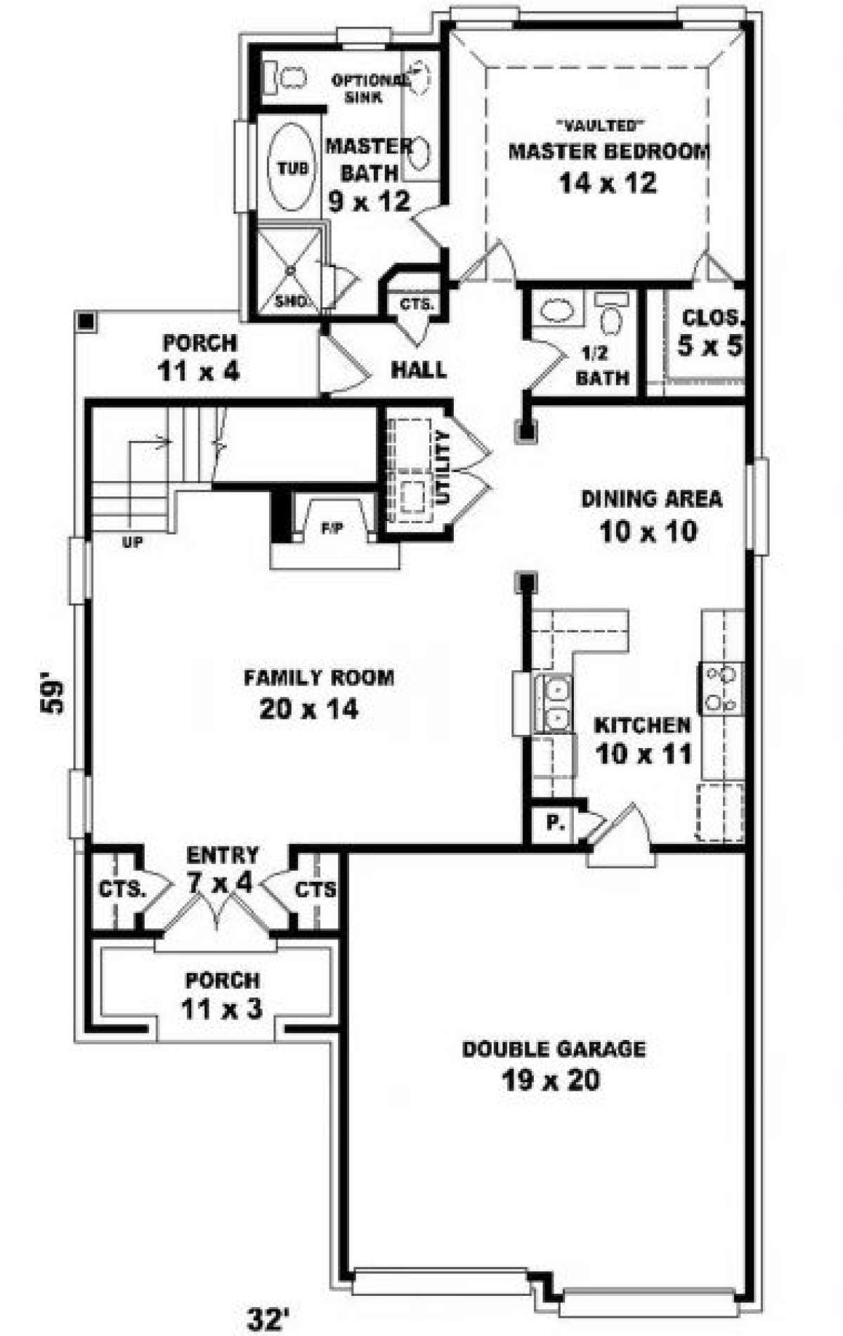 First Floor for House Plan #053-00128