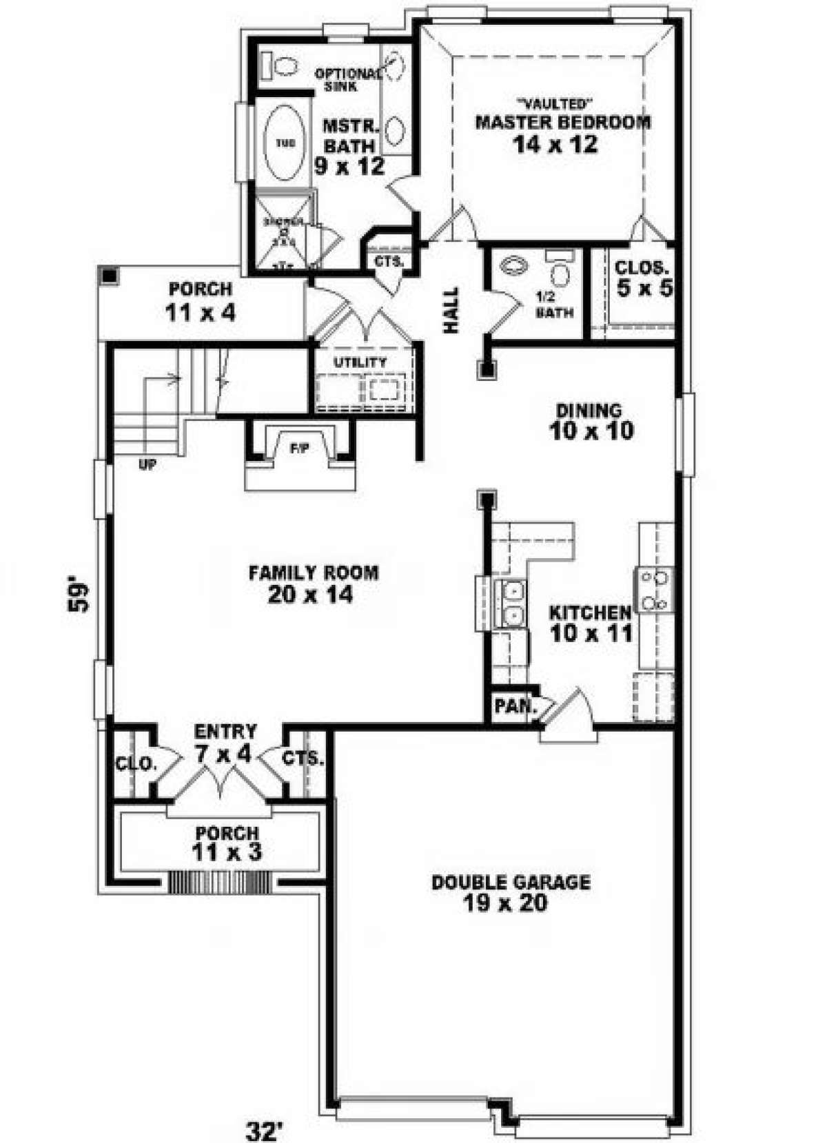 First Floor for House Plan #053-00129