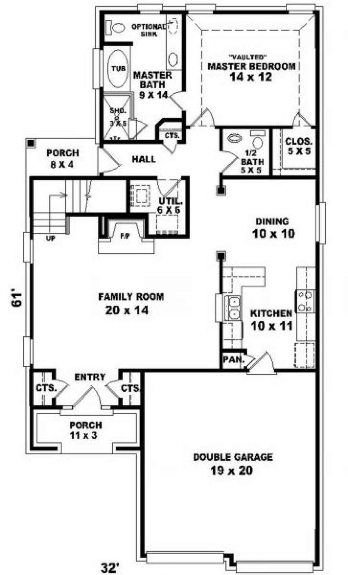 First Floor for House Plan #053-00130