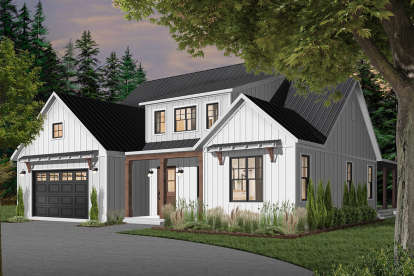 Modern Farmhouse House Plan #034-01208 Elevation Photo