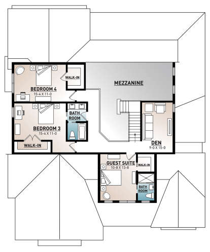 Second Floor for House Plan #034-01208