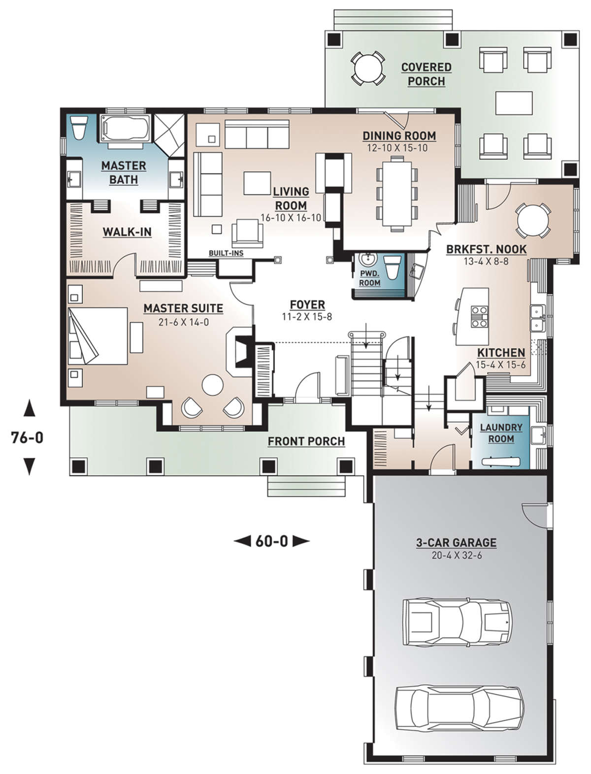 Main Floor for House Plan #034-01209