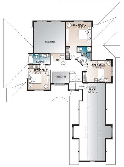 Second Floor for House Plan #034-01209