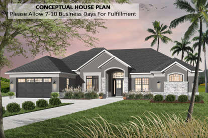 4 Bed, 3 Bath, 2842 Square Foot House Plan - #034-01211