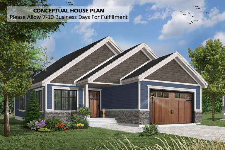 Craftsman House Plan #034-01212 Elevation Photo
