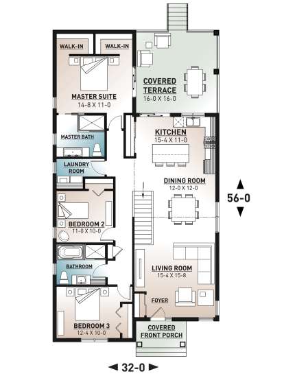 Main Floor for House Plan #034-01213