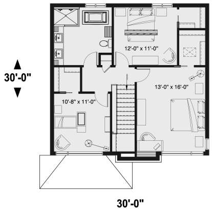 Second Floor for House Plan #034-01215