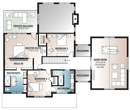 Second Floor for House Plan #034-01216