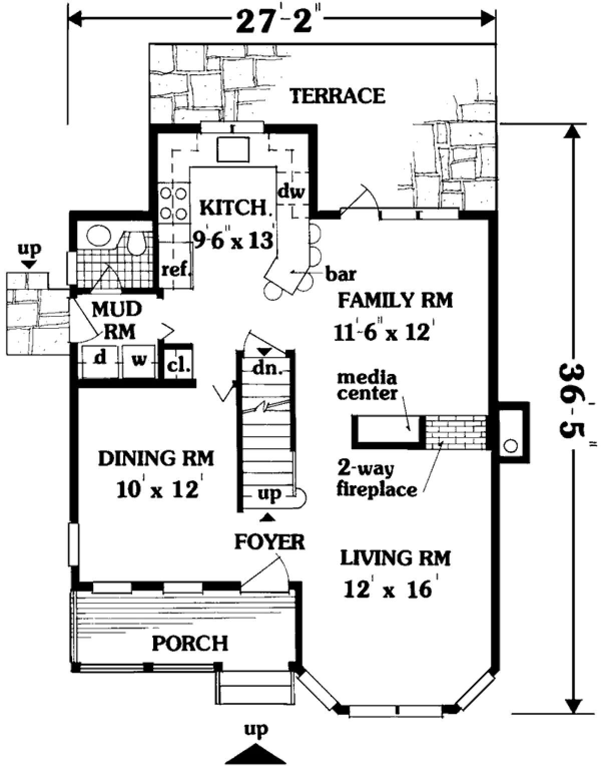 Main Floor for House Plan #033-00035