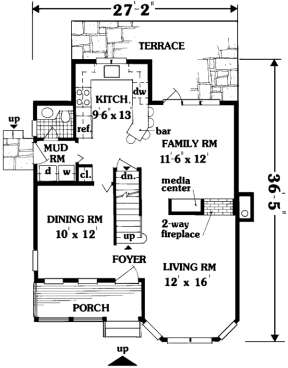 Main Floor for House Plan #033-00035