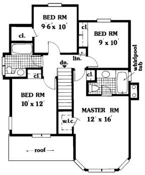 Upper Floor for House Plan #033-00035