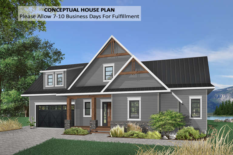 Craftsman House Plan #034-01217 Elevation Photo