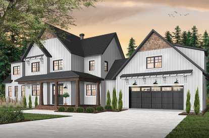 Modern Farmhouse House Plan #034-01218 Elevation Photo