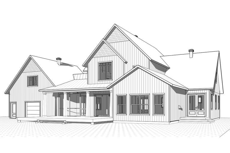 Modern Farmhouse House Plan #034-01218 Elevation Photo
