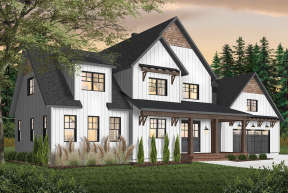 Modern Farmhouse House Plan #034-01218 Elevation Photo