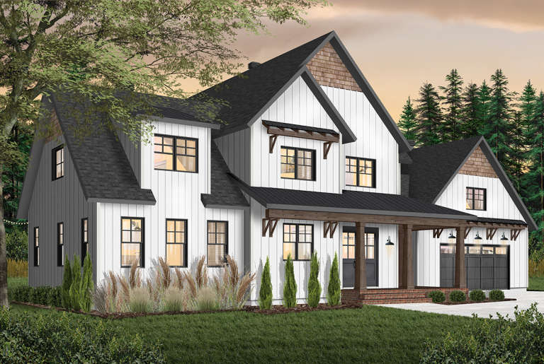 Modern Farmhouse House Plan #034-01218 Elevation Photo