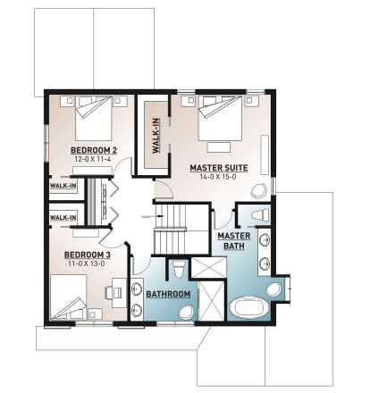 Second Floor for House Plan #034-01219