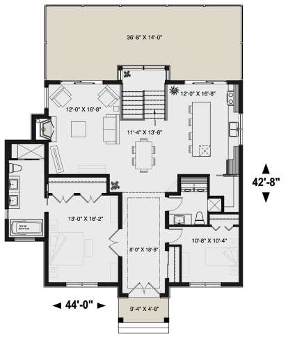 Main Floor for House Plan #034-01220