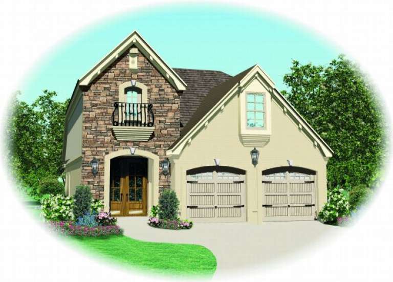 Narrow Lot House Plan #053-00134 Elevation Photo