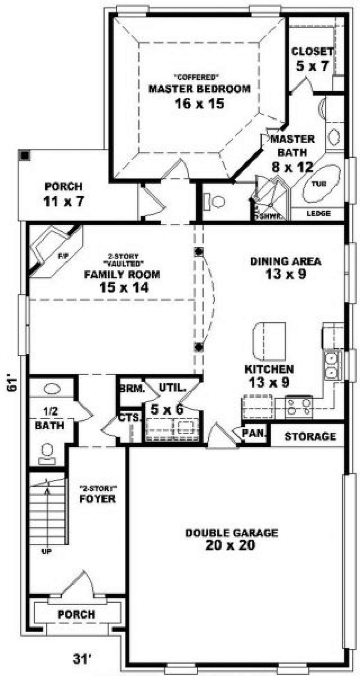 First Floor for House Plan #053-00136
