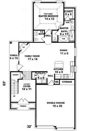 First Floor for House Plan #053-00137