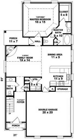 First Floor for House Plan #053-00139