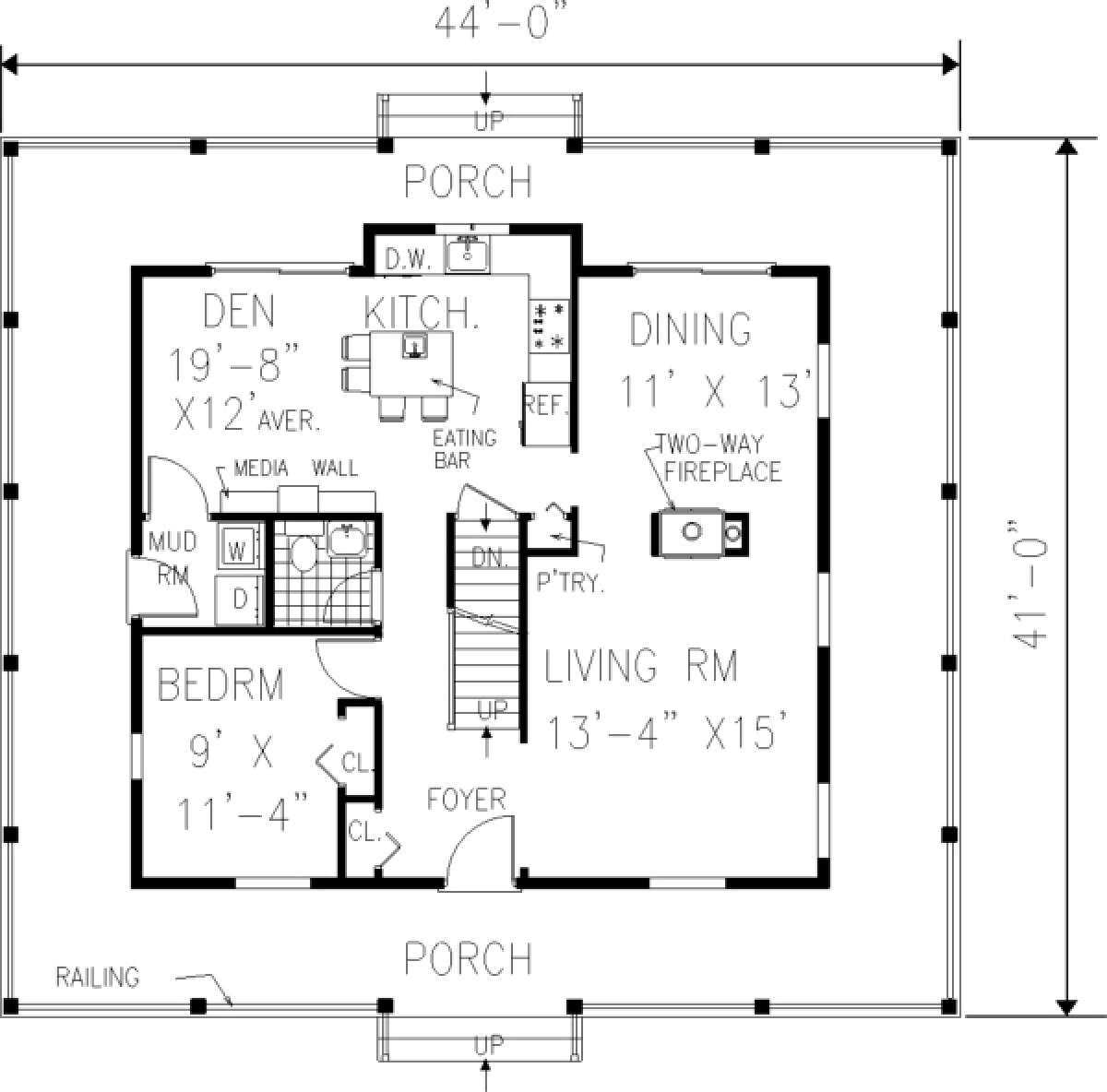 Main Floor for House Plan #033-00036
