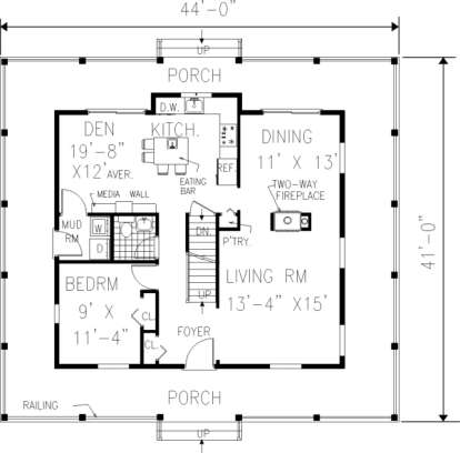 Main Floor for House Plan #033-00036