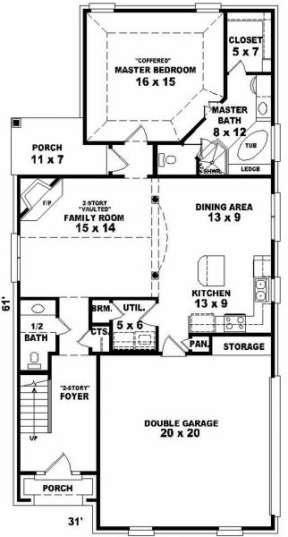 First Floor for House Plan #053-00140