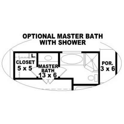Optional Master Bath for House Plan #053-00141