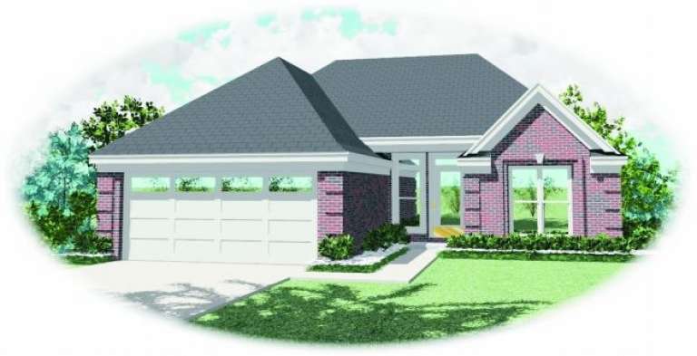 Narrow Lot House Plan #053-00142 Elevation Photo