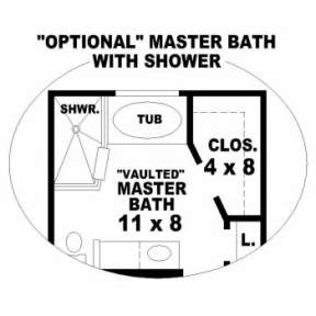 Optional Master Bath for House Plan #053-00142