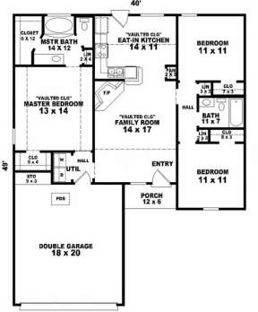 Floorplan 1 for House Plan #053-00143