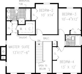 Upper Floor for House Plan #033-00037