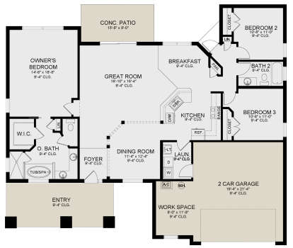 Main Floor for House Plan #3978-00229