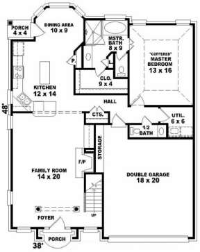 First Floor for House Plan #053-00148