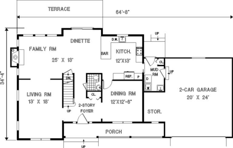 House Plan House Plan #229 Drawing 1