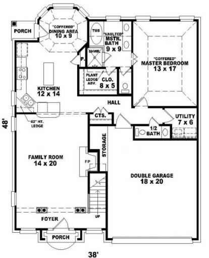 First Floor for House Plan #053-00150