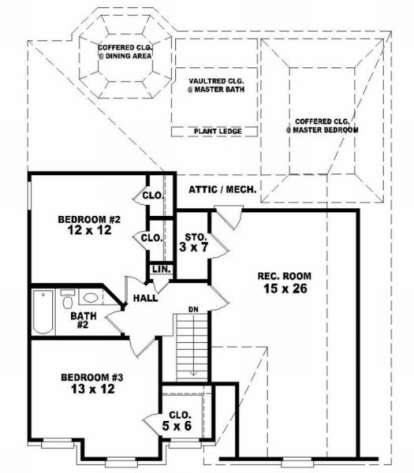 Second Floor for House Plan #053-00150