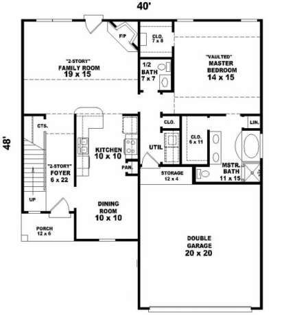 First Floor for House Plan #053-00152