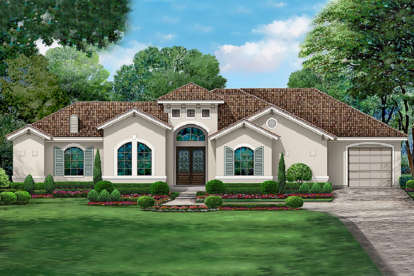 Mediterranean House Plan #5445-00345 Elevation Photo