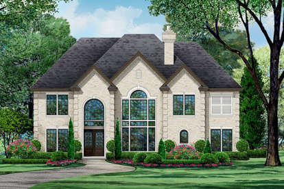 European House Plan #5445-00346 Elevation Photo