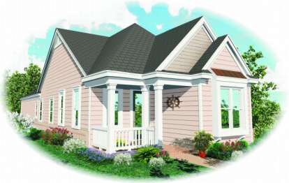 2 Bed, 2 Bath, 1209 Square Foot House Plan - #053-00155