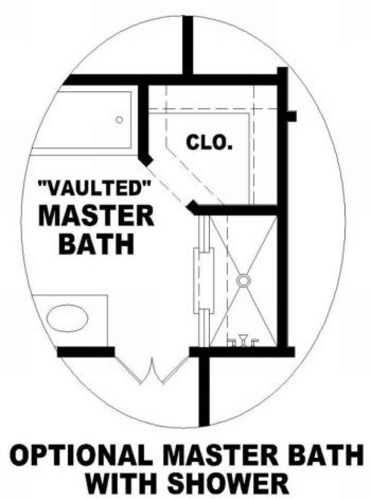 Optional Master Bath for House Plan #053-00155