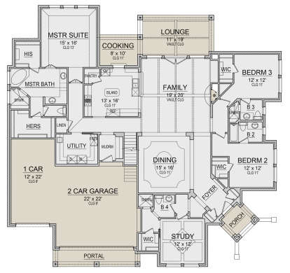Main Floor for House Plan #5445-00348